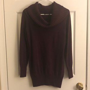 Purple Cowl Neck Sweater